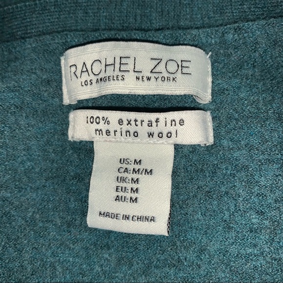Rachel Zoe Women's Extra Fine Merino Wool Sweater, Medium (fits Small), Green - Picture 5 of 10